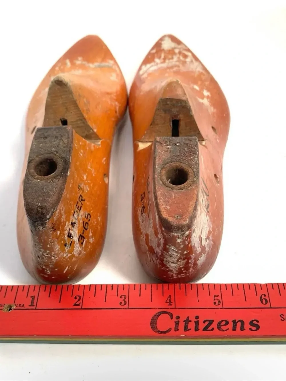Vintage Wooden Shoe Form Pair Factory Reclaimed Industrial Eclectic Home Decor